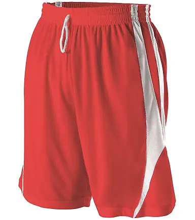 Alleson Athletic 54MMP Reversible Basketball Short Red/ White front view