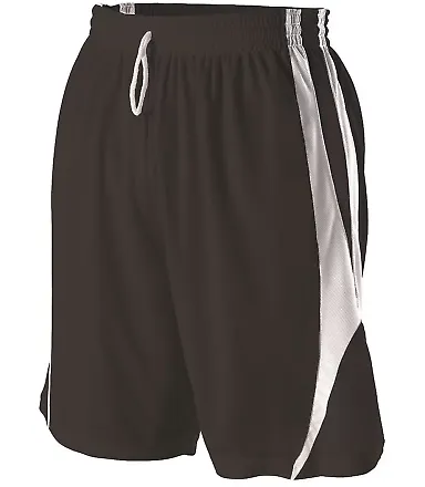 Alleson Athletic 54MMP Reversible Basketball Short Black/ White front view