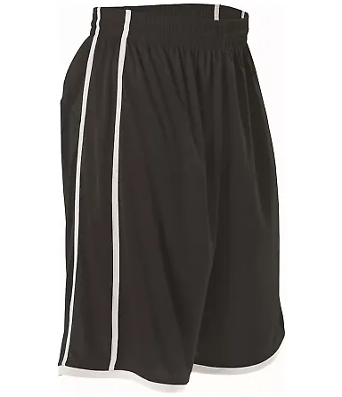 Alleson Athletic 535PW Women's Basketball Shorts Black/ White front view