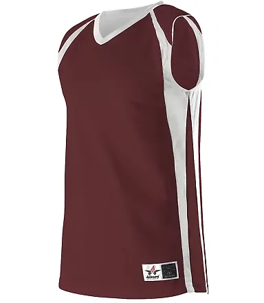 Alleson Athletic 54MMRW Women's Reversible Basketb Maroon/ White front view