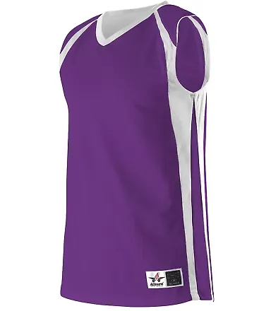 Alleson Athletic 54MMRW Women's Reversible Basketb Purple/ White front view