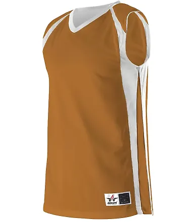 Alleson Athletic 54MMRW Women's Reversible Basketb Texas Orange/ White front view