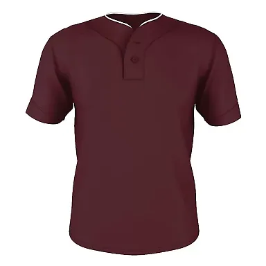 Alleson Athletic 52MTHJ Two Button Mesh Baseball J Cardinal/ White front view