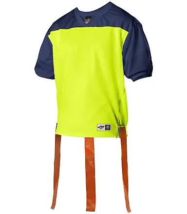 Alleson Athletic 762FFJY Youth Hero Flag Football  Lime/ Navy front view
