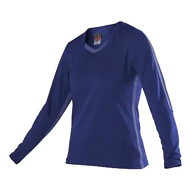 Alleson Athletic 831VLJW Women's Dig Long Sleeve V Royal front view
