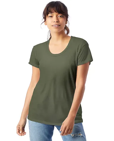 Alternative Apparel AA2620 Ladies Kimber T-Shirt ARMY GREEN front view