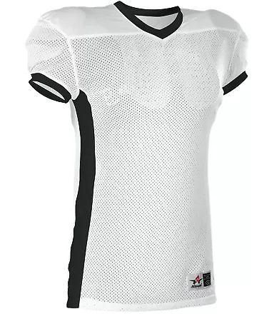 Alleson Athletic 750EY Youth Football Jersey in White/ black front view