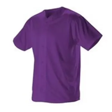 Alleson Athletic 52MBFJY Youth Full Button Lightwe Purple front view