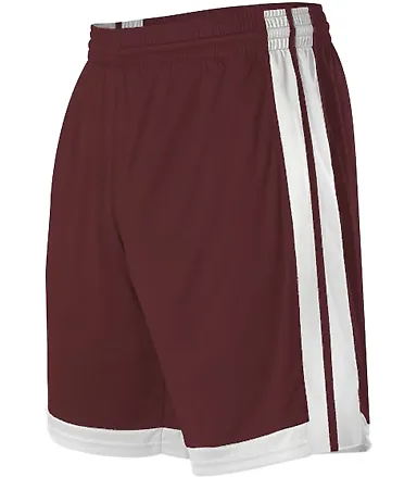 Alleson Athletic 538PY Youth Single Ply Basketball Maroon/ White front view