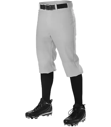 Alleson Athletic 605PKN Baseball Knicker Pants Grey front view