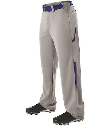 Alleson Athletic 605WL2Y Youth Two Color Baseball  Grey/ Royal front view