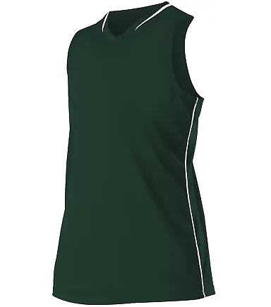 Alleson Athletic 551JW Women's Racerback Fastpitch in Forest/ white front view