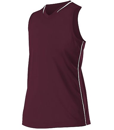 Alleson Athletic 551JW Women's Racerback Fastpitch Maroon/ White front view