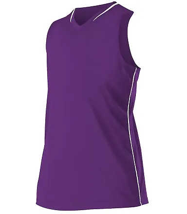 Alleson Athletic 551JW Women's Racerback Fastpitch in Purple/ white front view