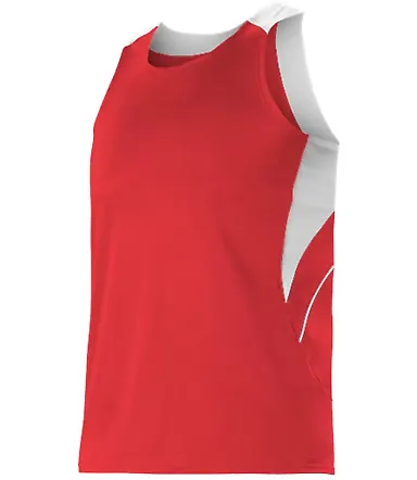 Alleson Athletic R1LFJ Loose Fit Track Tank Red/ White front view
