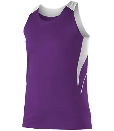 Alleson Athletic R1LFJW Women's Loose Fit Track Ta Purple/ White front view