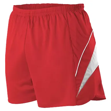 Alleson Athletic R1LFP Loose Fit Track Shorts in Red/ white front view