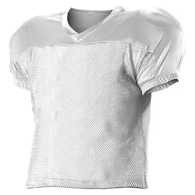 Alleson Athletic 712 Practice Mesh Football Jersey White front view
