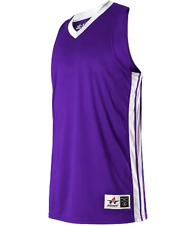 Alleson Athletic 538JY Youth Single Ply Basketball Purple/ White front view