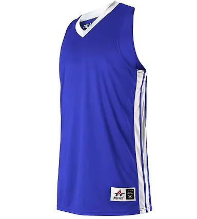 Alleson Athletic 538JY Youth Single Ply Basketball Royal/ White front view