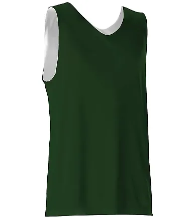 Alleson Athletic 506CRY Youth Reversible Tank Forest/ White front view