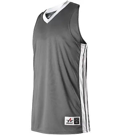 Alleson Athletic 538JW Women's Single Ply Basketba Charcoal/ White front view