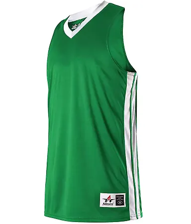 Alleson Athletic 538JW Women's Single Ply Basketba Kelly/ White front view