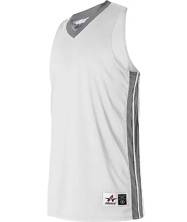 Alleson Athletic 538JW Women's Single Ply Basketba White/ Charcoal front view
