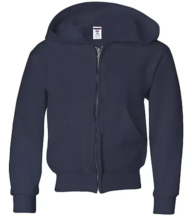 993B Jerzees Youth 8 oz. NuBlend® 50/50 Full-Zip  J. Navy front view