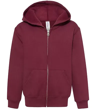 993B Jerzees Youth 8 oz. NuBlend® 50/50 Full-Zip  Maroon front view