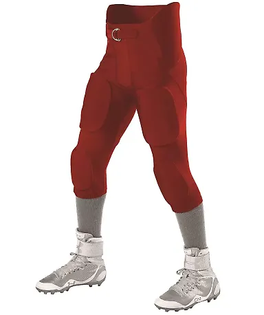 Alleson Athletic 689S Intergrated Football Pants Red front view