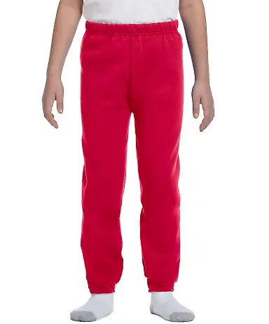 973B Jerzees Youth 8 oz. NuBlend® 50/50 Sweatpant True Red front view