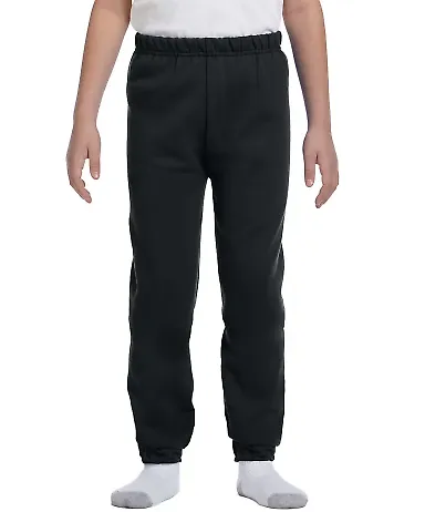 973B Jerzees Youth 8 oz. NuBlend® 50/50 Sweatpant Black front view