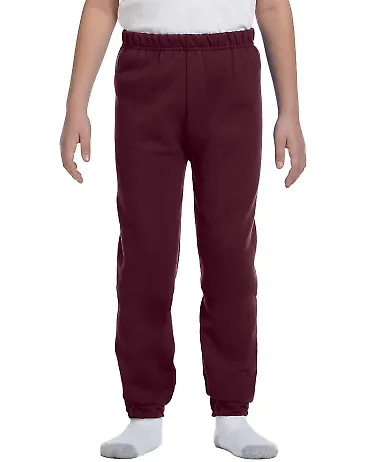 973B Jerzees Youth 8 oz. NuBlend® 50/50 Sweatpant Maroon front view