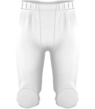 Alleson Athletic 682P Integrated Knee Pad Football White front view