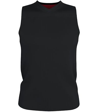Alleson Athletic A105BA Blank Reversible Game Jers in Black/ red front view