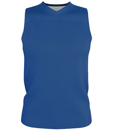 Alleson Athletic A105BA Blank Reversible Game Jers in Royal/ white front view