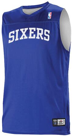 Alleson Athletic A105LY Youth NBA Logo'd Reversibl in Philadelphia 76ers front view