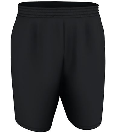 Alleson Athletic A205BY Youth Blank Game Shorts Black/ Red front view