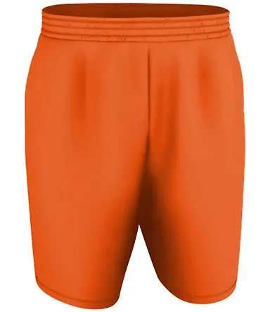 Alleson Athletic A205BY Youth Blank Game Shorts in Orange/ white front view