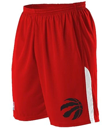 Alleson Athletic A205LY Youth NBA Logo'd Game Shor in Toronto raptors front view