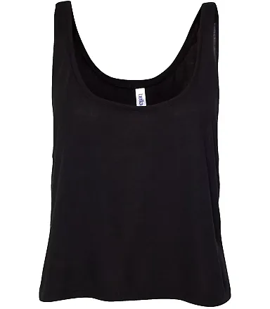 BELLA 8880 Womens Cropped Tank Crop Top BLACK front view