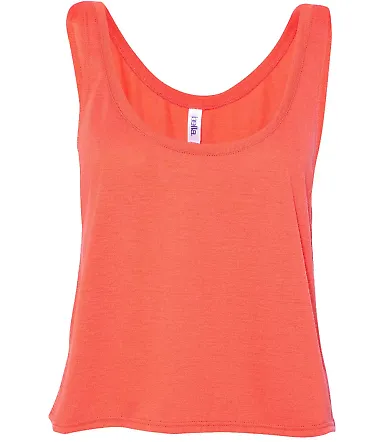 BELLA 8880 Womens Cropped Tank Crop Top CORAL front view