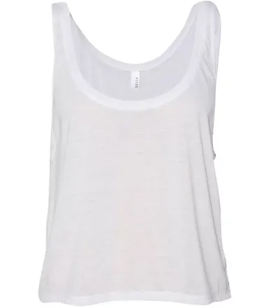BELLA 8880 Womens Cropped Tank Crop Top WHITE front view