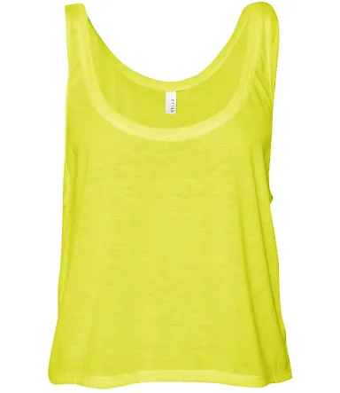 BELLA 8880 Womens Cropped Tank Crop Top NEON YELLOW front view