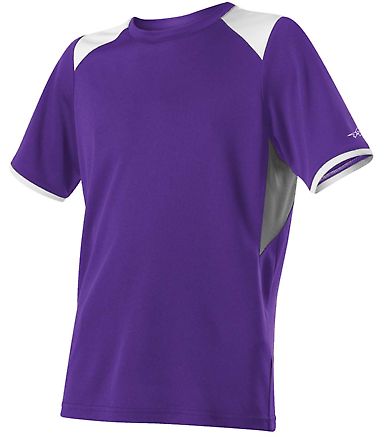 Alleson Athletic 530CJY Youth Baseball Crew Jersey in Purple front view