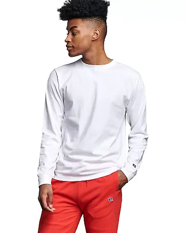 Russel Athletic 600LRUS Unisex Cotton Classic Long in White front view
