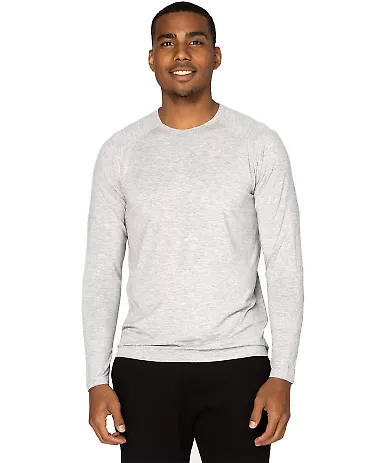 Threadfast Apparel 382LS Unisex Impact Long-Sleeve in Heather grey front view
