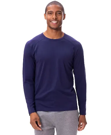 Threadfast Apparel 382LS Unisex Impact Long-Sleeve in Navy front view