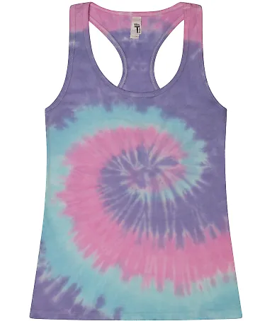Tie-Dye 3400 Ladies' Racerback Tank UNICORN front view